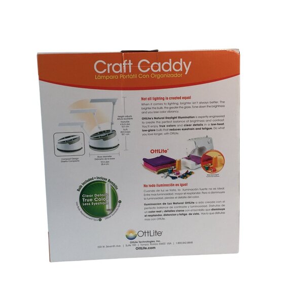 Ottlite Craft Caddy Lamp W94008 Craft Light Storage Organizer New - Picture 2 of 11